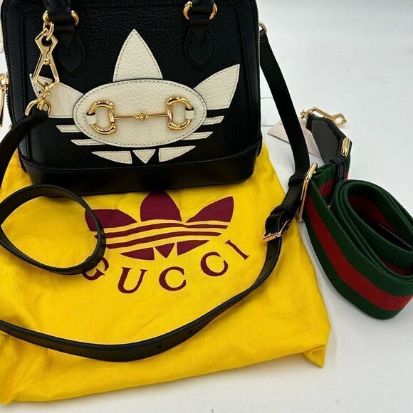Women’s Gucci X Adidas horse bit mini bag dual detachable straps made in Italy - Picture 2 of 16